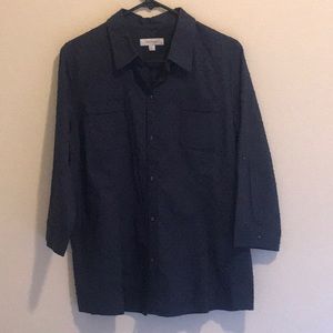 Navy button down shirt